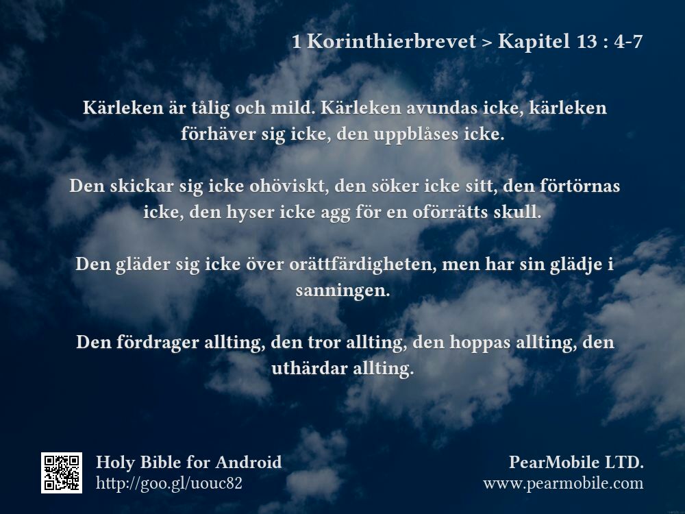 1 Korinthierbrevet, Kapitel 13:4-7